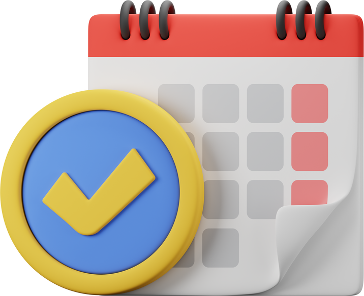 calendar check 3d icon illustration